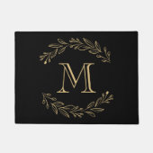 Erstmaliges Monogramm für die Black Gold Wreath Fa Fußmatte (Vorderseite)