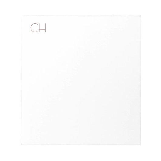 Erstmaliges Monogramm Modernes, Minimalistisches S Notizblock (Vorderseite)