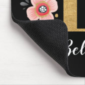 Erstmaliges Monogramm, rosa Goldbuchstaben B Mousepad (Ecke)