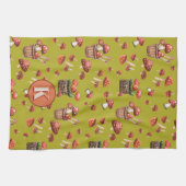 Erstmaliges Muster des Musters "Red Mushrooms" Geschirrtuch (Horizontal)