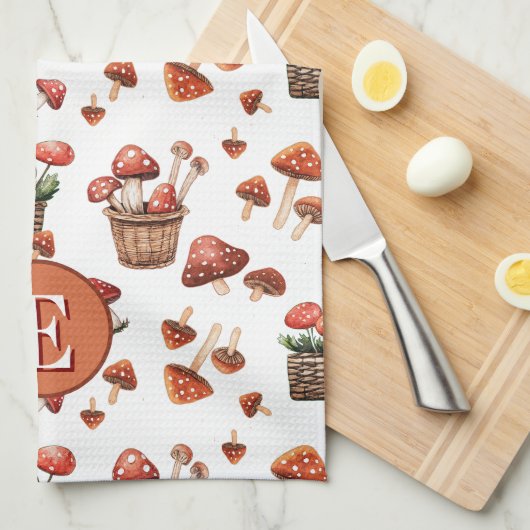 Erstmaliges Muster des Musters "Red Mushrooms" Geschirrtuch (Viertel Falte)