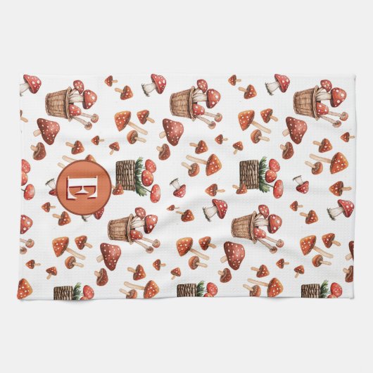 Erstmaliges Muster des Musters "Red Mushrooms" Geschirrtuch (Horizontal)