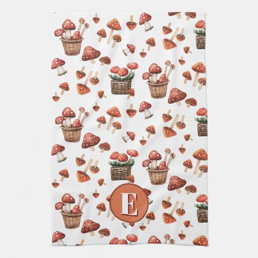 Erstmaliges Muster des Musters "Red Mushrooms" Geschirrtuch (Vertikal)