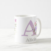 Erstmaliges Plus Name Abigail mit Blume Kaffeetasse (VorderseiteRechts)