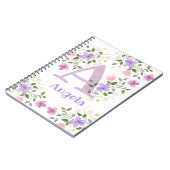 Erstmaliges Plus Name Angela mit Blume Notizblock (Linke Seite)