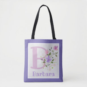 Erstmaliges Plus Name Barbara mit Blume Tasche