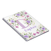 Erstmaliges Plus Name Daphne mit Blume Notizblock (Rechte Seite)