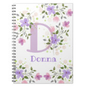 Erstmaliges Plus Name Donna mit Blume Notizblock (Vorderseite)