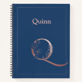 Erstmaliges Q für das Gold Monogramm der personali Notizblock (Vorderseite)