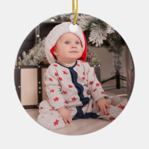 Erstmaliges Weihnachtsgeschenk Foto Keramik Ornament