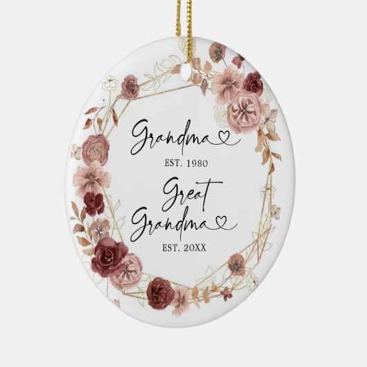 Erstmals als Großmutter Geometrie Floral C Keramik Ornament (Rechts)