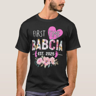 Erstmals Babcia 2025 Geschenke Neue Oma Baby Anno T-Shirt