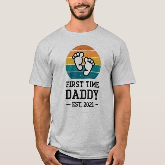Erstmals Daddy Est 2021 New Dad Väter Day T-Sh T-Shirt (Vorderseite)