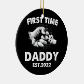Erstmals Daddy New Dad Est 2022 Funny Vathers Keramik Ornament (Rechts)