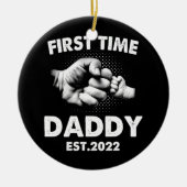 Erstmals Daddy New Dad Est 2022 Funny Vathers Keramik Ornament (Vorne)