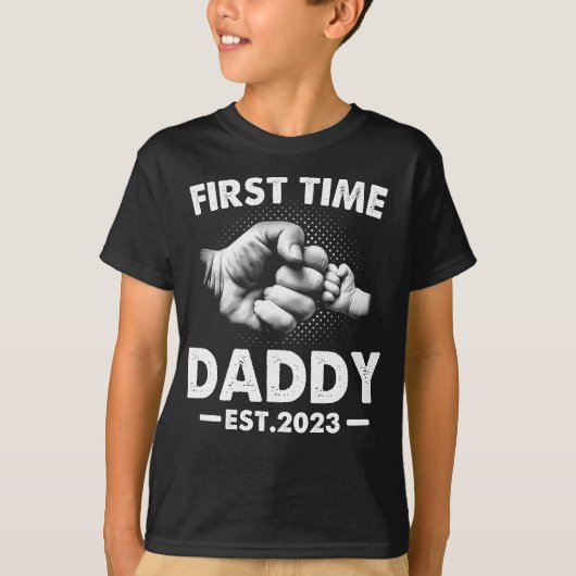 Erstmals Daddy New Dad Est 2023 Shirt Vathers (Vorderseite)