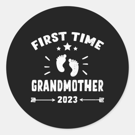 Erstmals Großmutter 2023 für Großmutter-Familie Runder Aufkleber (Vorderseite)