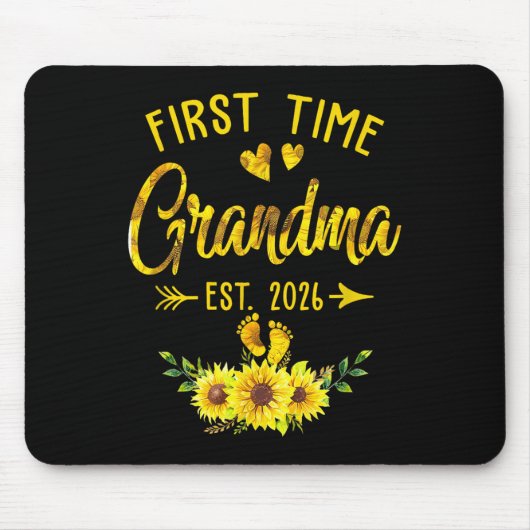 Erstmals Oma Est 2026 Sonnenblume Mousepad (Vorne)