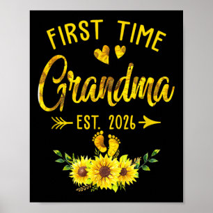 Erstmals Oma Est 2026 Sonnenblume Poster