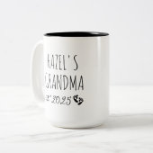 Erstmals Oma First Grandchild Chic Herz Zweifarbige Tasse (Vorderseite Links)