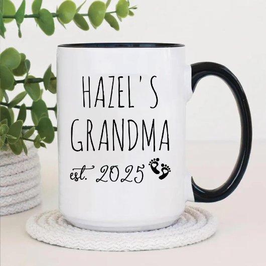 Erstmals Oma First Grandchild Chic Herz Zweifarbige Tasse