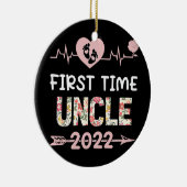 Erstmals Onkel 2022 Neuer Papa geworben Keramik Ornament (Rechts)