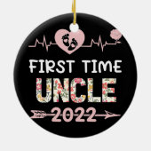 Erstmals Onkel 2022 Neuer Papa geworben Keramik Ornament (Hinten)