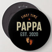 Erstmals Pappa Est 2020 Daddy-Geschenk Button (Vorne & Hinten)