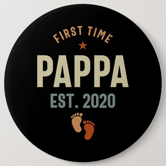 Erstmals Pappa Est 2020 Daddy-Geschenk Button (Vorderseite)