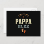 Erstmals Pappa Est 2020 Daddy-Geschenk Postkarte (Vorne/Hinten)