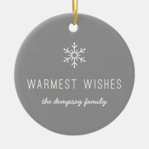 Erstmals Schneefall Keramik Ornament - Grau