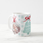 Erstmals Weihnachten Großmutter blauer Schneeflock Kaffeetasse (Vorderseite Links)