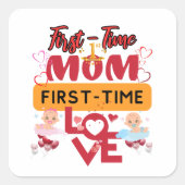 Erstmütter, erste Liebe Quadratischer Aufkleber (Vorderseite)