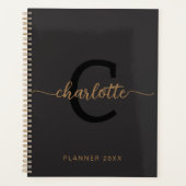 Erstname der Black Gold Monogram, Minimalistisch 2 Planer (Vorderseite)