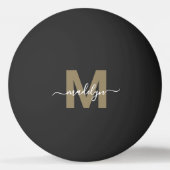 Erstname der Black Gold Monogram Tischtennisball (Vorderseite)