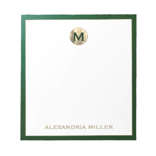 Erstname der Luxury Gold Monogram Notizblock