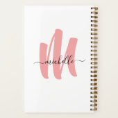 Erstname der weißen Rose Monogramm Notizblock (Rückseite)