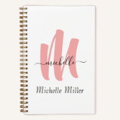 Erstname der weißen Rose Monogramm Notizblock (Vorderseite)