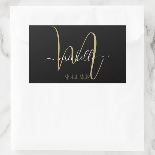 Erstname des Unternehmens Rechteckiger Aufkleber (Tasche)