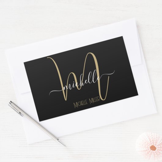 Erstname des Unternehmens Rechteckiger Aufkleber (Umschlag)