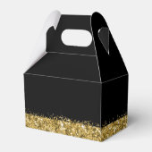 Erstname Luxe Black Gold Monogram Geschenkschachtel (Rückseite)