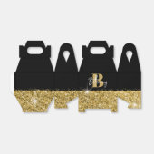 Erstname Luxe Black Gold Monogram Geschenkschachtel (Ungefaltet)