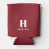 Erstname Ruby Red Denim Print 12oz. Dosenkühler (Vorderseite)