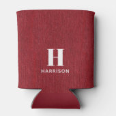 Erstname Ruby Red Denim Print 12oz. Dosenkühler (Rückseite)