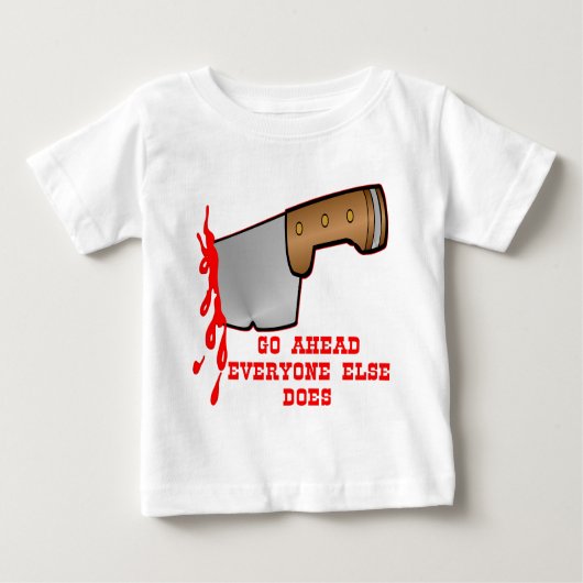 Erstochen durch Messer in der Rückseite Baby T-shirt (Vorderseite)