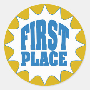 Erstplatz- Preis Runder Aufkleber