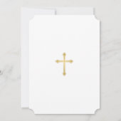 Erstplatziertes Goldkreuz mit weißem Christlich Einladung (Rückseite)