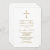 Erstplatziertes Goldkreuz mit weißem Christlich Einladung (Vorne/Hinten)