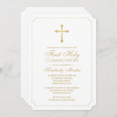 Erstplatziertes Goldkreuz mit weißem Christlich Einladung (Vorne/Hinten)