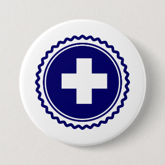 Erstversorger-blaues Gesundheitswesen-Kreuz Button